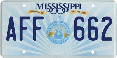 MS license plate AFF662