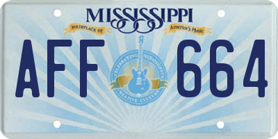 MS license plate AFF664