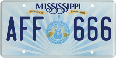 MS license plate AFF666