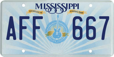 MS license plate AFF667