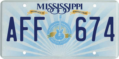 MS license plate AFF674
