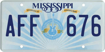 MS license plate AFF676