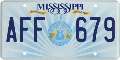MS license plate AFF679