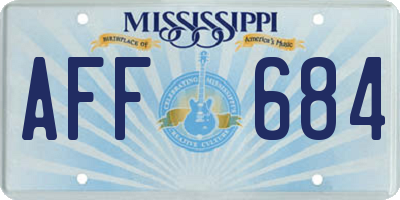 MS license plate AFF684