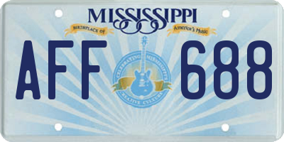 MS license plate AFF688