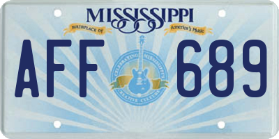 MS license plate AFF689
