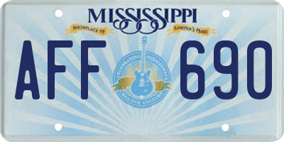 MS license plate AFF690