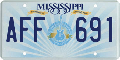 MS license plate AFF691