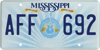 MS license plate AFF692