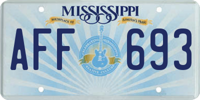MS license plate AFF693