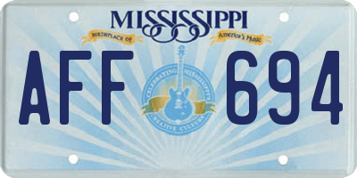 MS license plate AFF694
