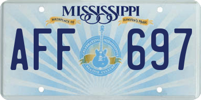 MS license plate AFF697