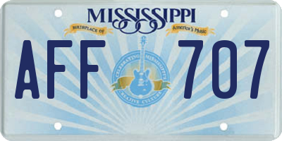 MS license plate AFF707