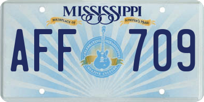 MS license plate AFF709