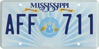 MS license plate AFF711