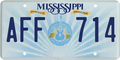 MS license plate AFF714