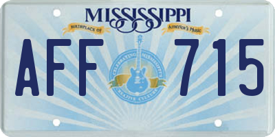 MS license plate AFF715