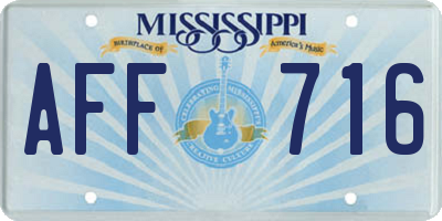 MS license plate AFF716