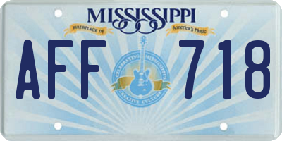 MS license plate AFF718