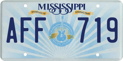 MS license plate AFF719