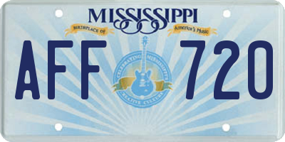 MS license plate AFF720