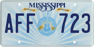 MS license plate AFF723