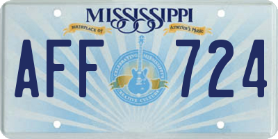 MS license plate AFF724