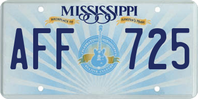 MS license plate AFF725