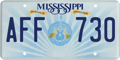 MS license plate AFF730