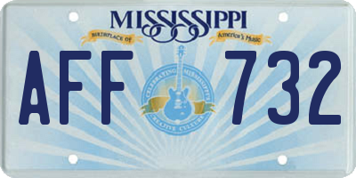 MS license plate AFF732