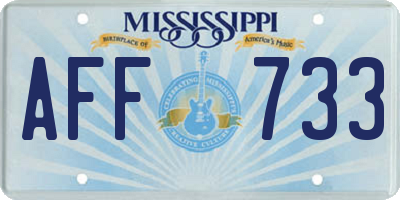 MS license plate AFF733