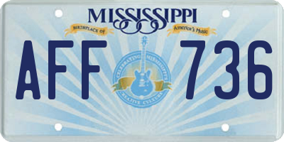 MS license plate AFF736