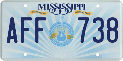 MS license plate AFF738