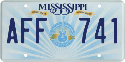 MS license plate AFF741