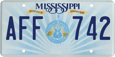 MS license plate AFF742