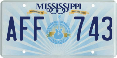 MS license plate AFF743