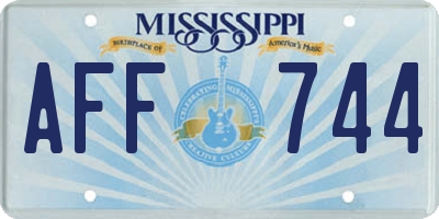 MS license plate AFF744