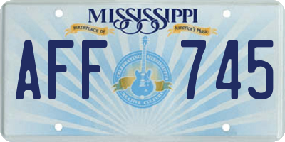MS license plate AFF745