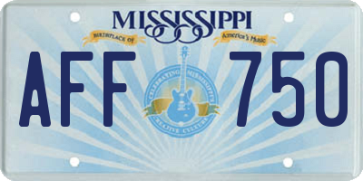 MS license plate AFF750