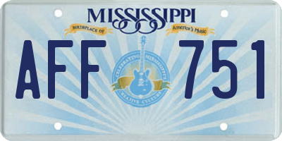 MS license plate AFF751