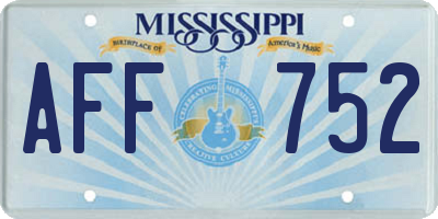 MS license plate AFF752