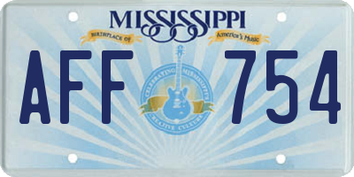MS license plate AFF754