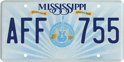 MS license plate AFF755