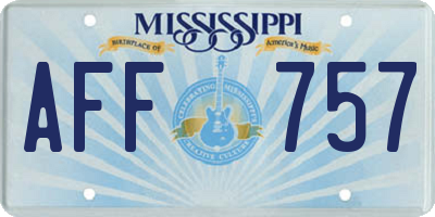 MS license plate AFF757