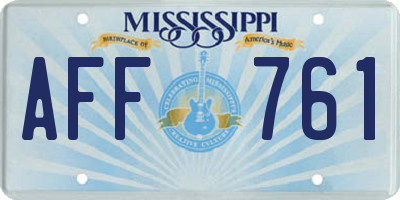 MS license plate AFF761
