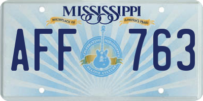 MS license plate AFF763