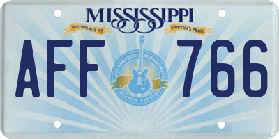 MS license plate AFF766