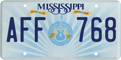 MS license plate AFF768