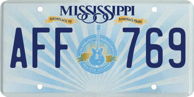 MS license plate AFF769