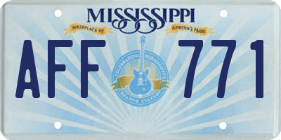 MS license plate AFF771